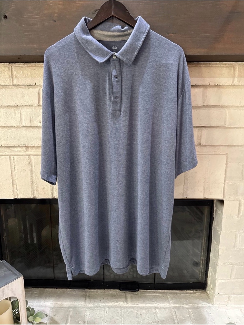 Free Fly Men's Bamboo Flex Polo in a heathered grayish-blue colorway